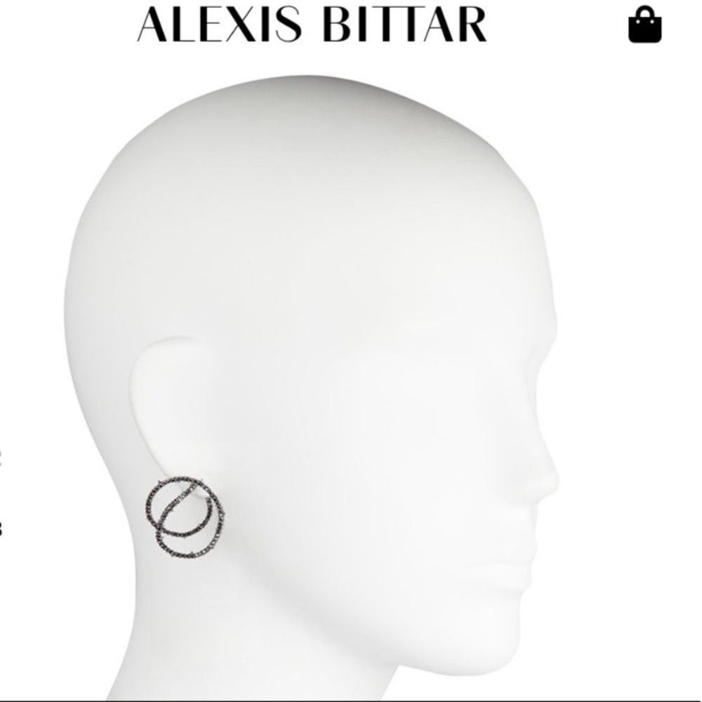 Alexis Bittar Noire Black Crystal Coiled Gold Thorn Orbiting Post Earrings - Picture 16 of 16